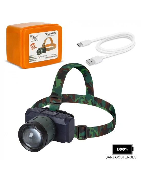 4200 Lümen Şarjlı Sensörlü Göstergeli Kafa Lambası Wt-719