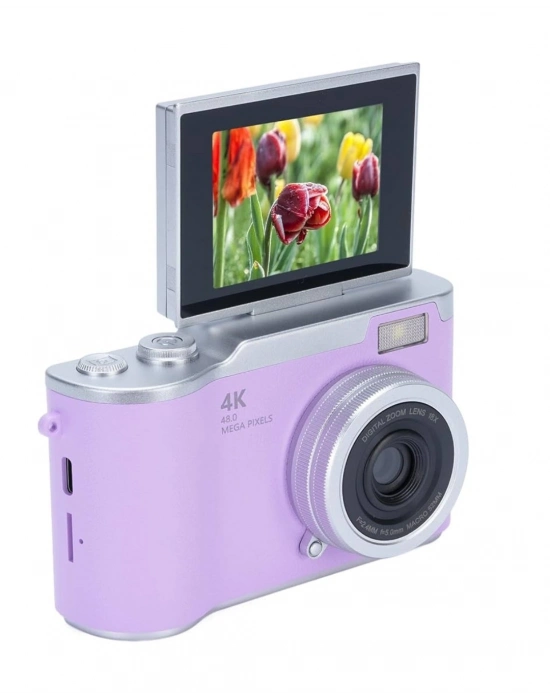 4K Kompakt Kamera 48 MP Autofocus Flash Özellikli Vlog Kamera
