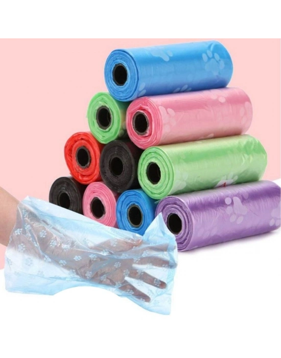 ®  4lü Evcil Hayvanlar Için Pati Desenli Kedi Köpek Kaka Poşeti Torbası