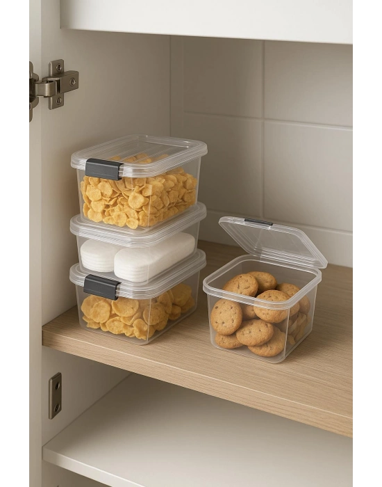 4’lü Şeffaf Saklama Kutusu & Düzenleme Kutusu 3,2 Lt