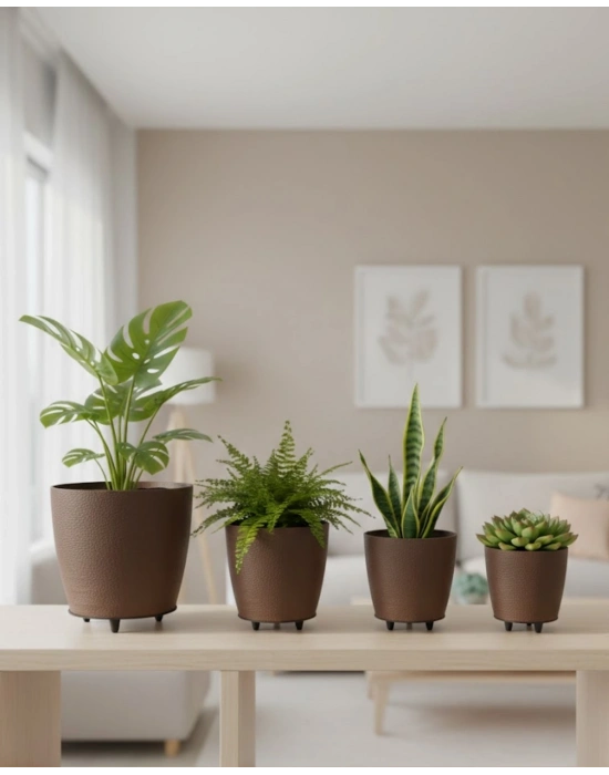 ® 4LÜ VAZO KAHVERENGİ