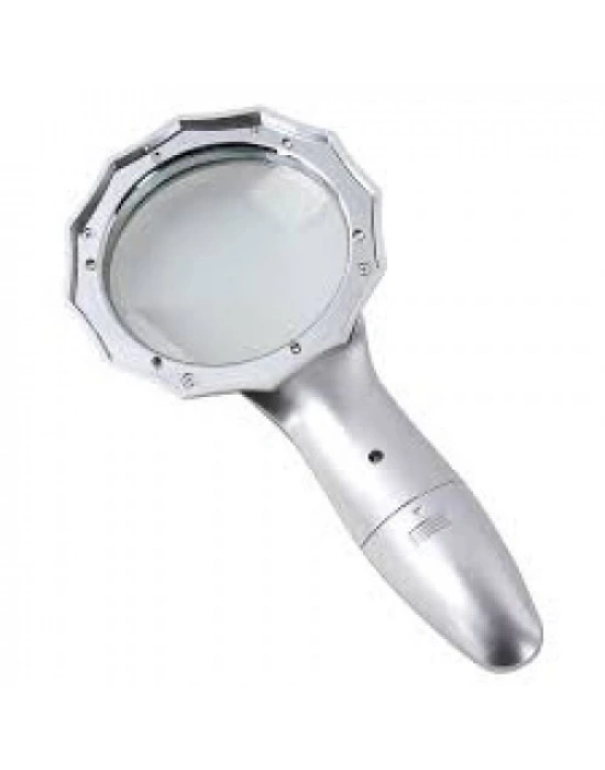 4x 6 Led Işık Aydınlatma 75mm Optik Lens El Büyüteç