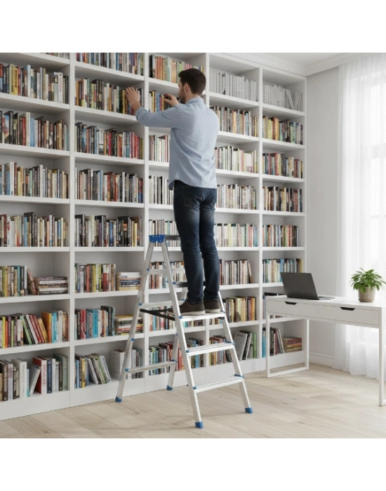 5+5 Çift Basamaklı Alüminyum Metal Merdiven