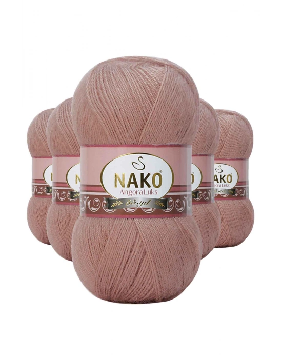 5 Adet Angora Lüks El Örgü İpi Bronz 11054