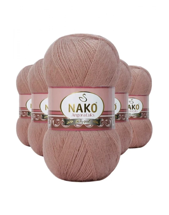 5 Adet Angora Lüks El Örgü İpi Bronz 11054