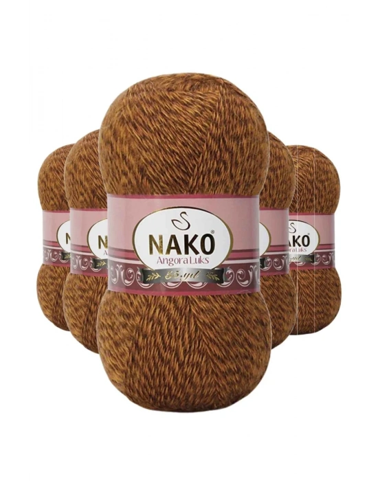 5 Adet Angora Lüks El Örgü İpi Hardal Muline 21361