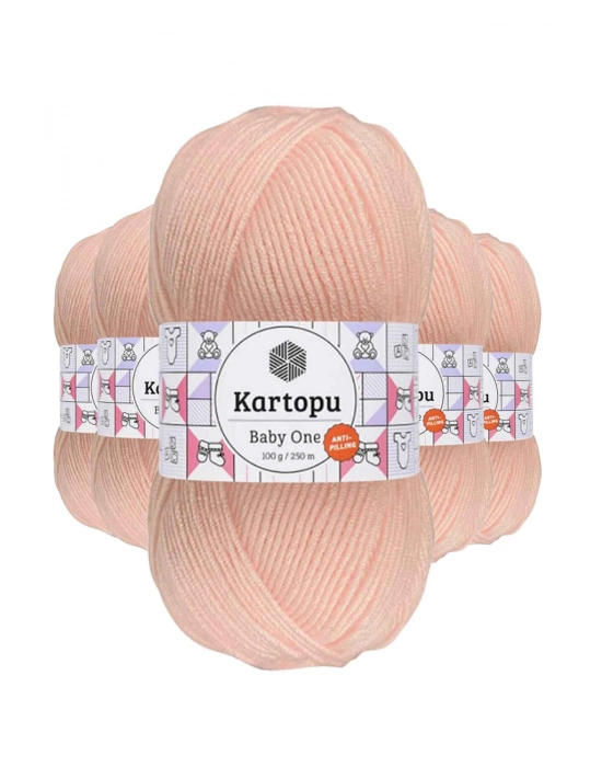 5 Adet Baby One Tüylenmeyen El Örgü İpi Yünü Pembe K699