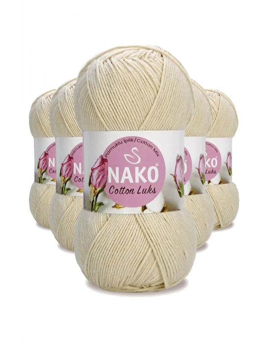 5 Adet Cotton Lüks Yelek Tunik Kazak Bluz Hırka İpi Yünü Açık Bej 97543