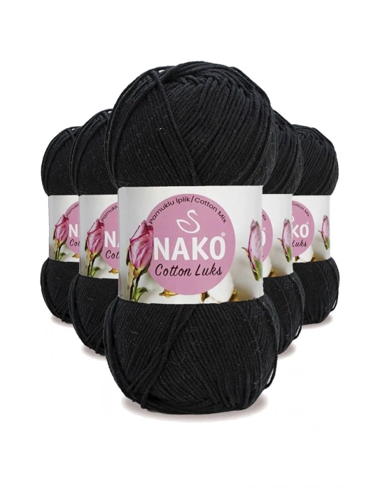 5 Adet Cotton Lüks Yelek Tunik Kazak Bluz Hırka İpi Yünü Siyah 97568