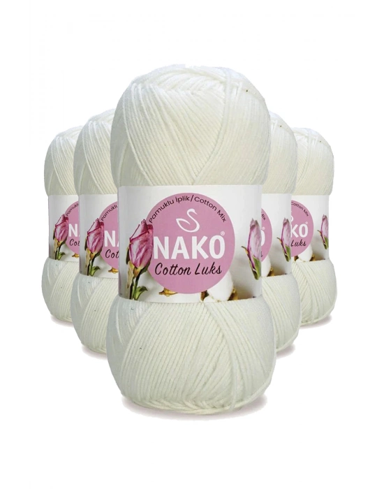 5 Adet Cotton Lüks Yelek Tunik Kazak Bluz Hırka İpi Yünü Süt Beyaz 97570