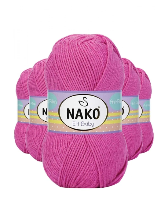 5 Adet Elite Baby El Örgü İpi Tüylenmeyen Bebek Yünü Çöl Gülü 5278