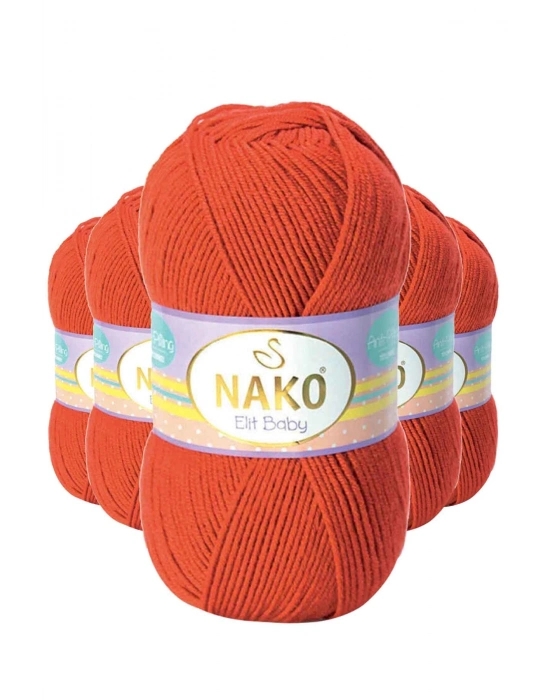 5 Adet Elite Baby El Örgü İpi Tüylenmeyen Bebek Yünü Mercan Taşı 10701