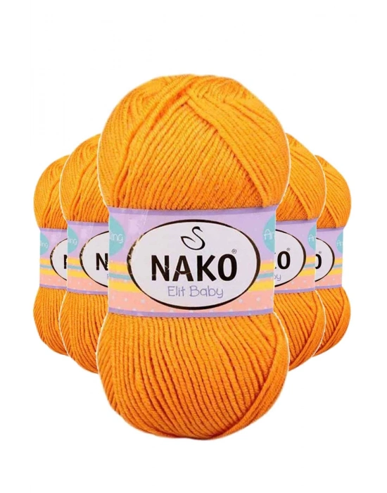 5 Adet Elite Baby El Örgü İpi Tüylenmeyen Bebek Yünü Portakal Kabuğu 4038