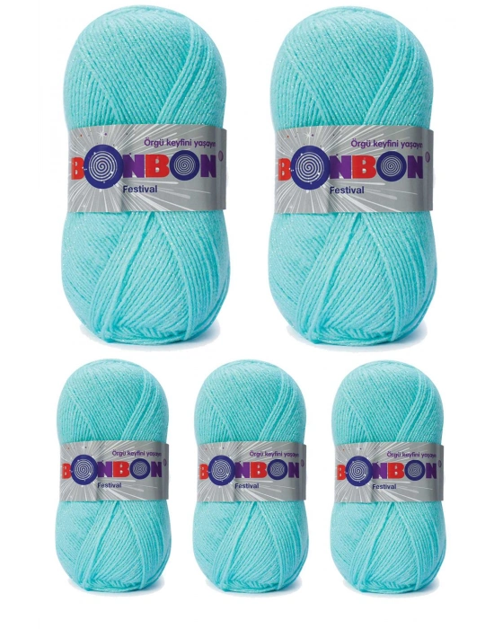 5 Adet Festival Simli Örgü İpi Yünü Renk No:203