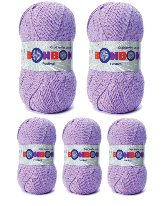 5 Adet Festival Simli Örgü İpi Yünü Renk No:205