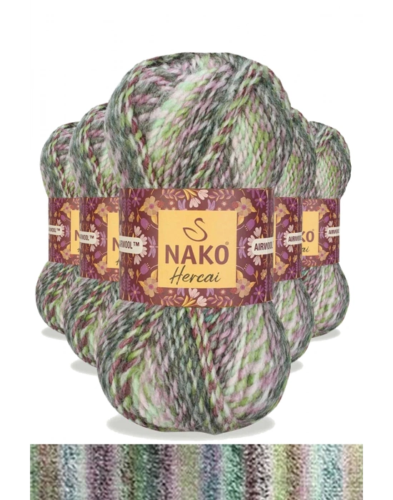 5 Adet Hercai Ebruli Hırka Kazak Atkı Bere El Örgü İpi Yünü 28129