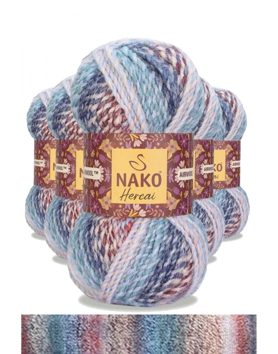 5 Adet Hercai Ebruli Hırka Kazak Atkı Bere El Örgü İpi Yünü 28132