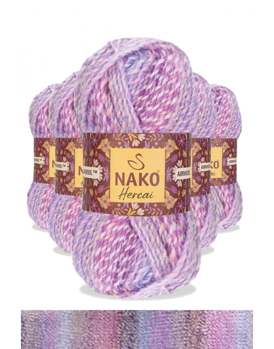 5 Adet Hercai Ebruli Hırka Kazak Atkı Bere El Örgü İpi Yünü 28165