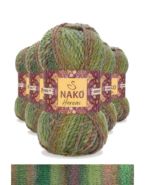 5 Adet Hercai Ebruli Hırka Kazak Atkı Bere El Örgü İpi Yünü 28178