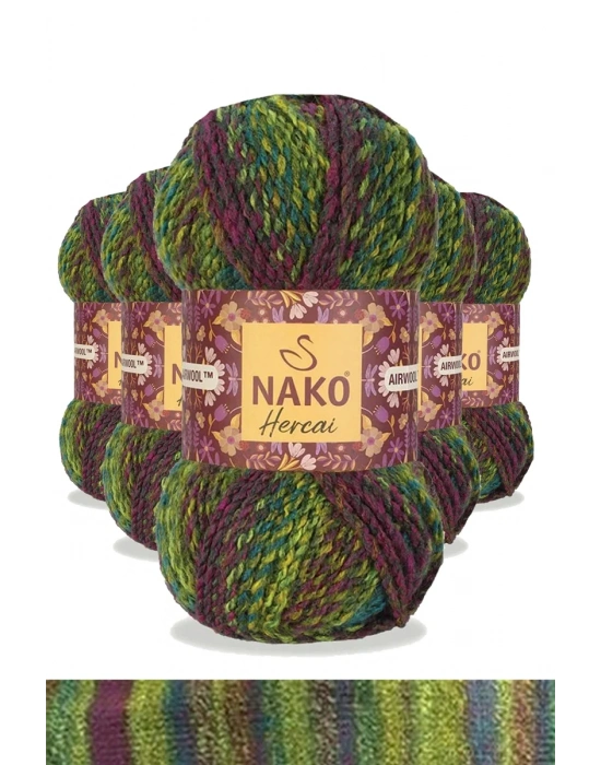 5 Adet Hercai Ebruli Hırka Kazak Atkı Bere El Örgü İpi Yünü 7130