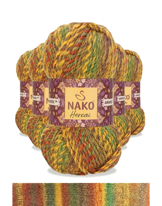 5 Adet Hercai Ebruli Hırka Kazak Atkı Bere El Örgü İpi Yünü 7252