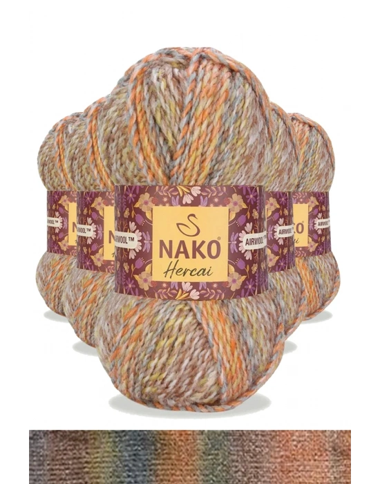 5 Adet Hercai Ebruli Hırka Kazak Atkı Bere El Örgü İpi Yünü 76035