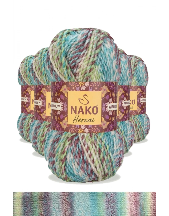 5 Adet Hercai Ebruli Hırka Kazak Atkı Bere El Örgü İpi Yünü 76037