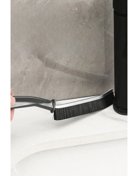 5 Adet İnce Kıl Fırça Banyo Mutfak Pencere Oluk Klozet Kenarı Kavisli Detay Temizleme Fırçası