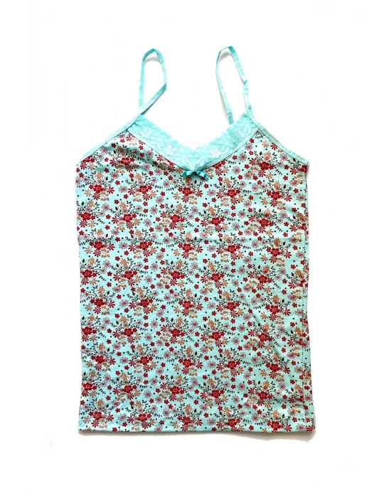 5 Adet Kadın Askılı Desenli Atlet Dantelli Empirme Pamuklu Penye D1-5