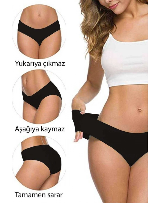 5 Adet Kadın Dikişsiz Lazer Kesim Esnek İz yapmayan Külot S1 mudanis