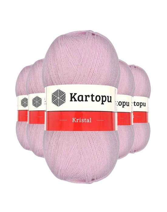 5 Adet Kristal Çift Katlı El Örgü Lif İpi Açık Pembe K699