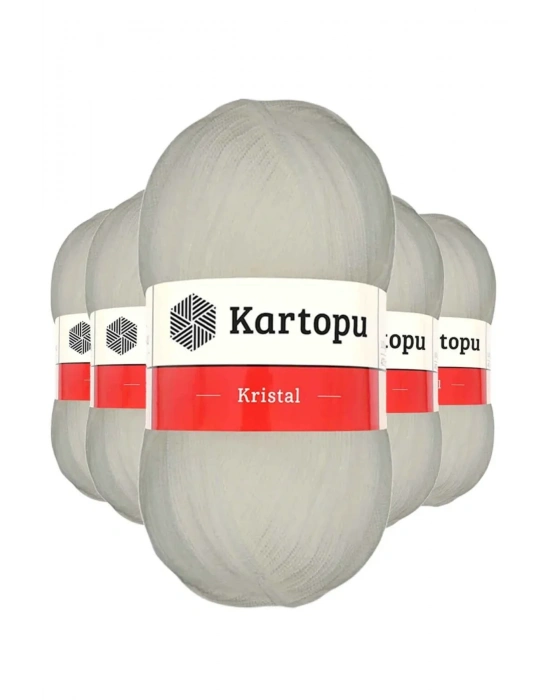 5 Adet Kristal Çift Katlı El Örgü Lif İpi Ekru K013