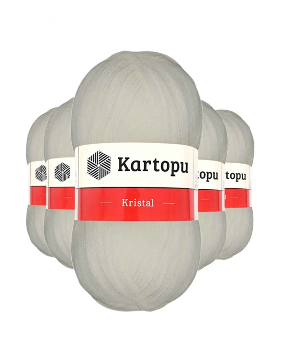 5 Adet Kristal Çift Katlı El Örgü Lif İpi Ekru K013