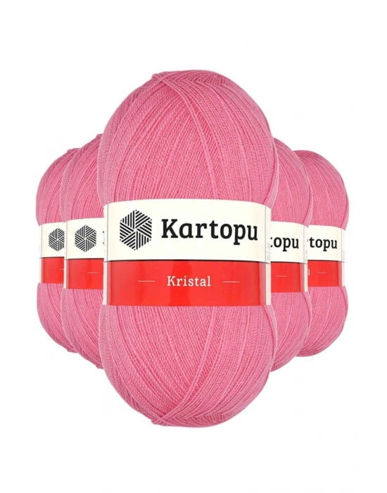 5 Adet Kristal Çift Katlı El Örgü Lif İpi Koyu Pembe K1790