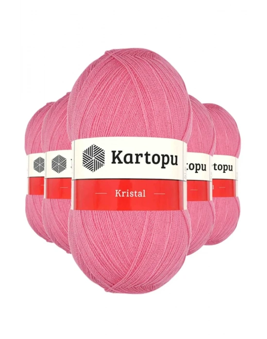 5 Adet Kristal Çift Katlı El Örgü Lif İpi Koyu Pembe K1790