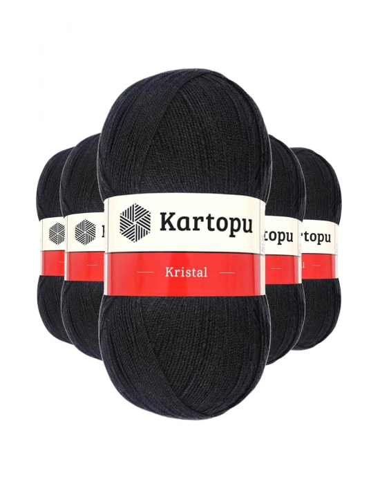 5 Adet Kristal Çift Katlı El Örgü Lif İpi Siyah K940