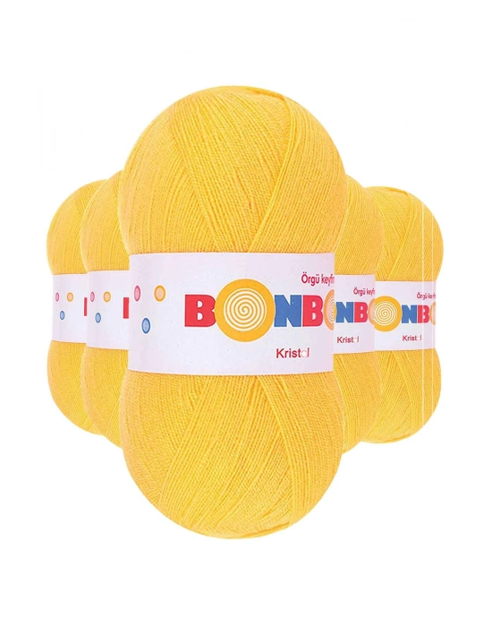 5 Adet Kristal El Örgü Lif İpi Sarı 98217