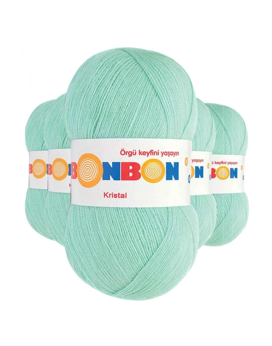 5 Adet Kristal El Örgü Lif İpi Su Yeşili 98329