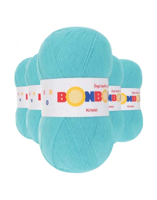 5 Adet Kristal El Örgü Lif İpi Turkuaz 98238