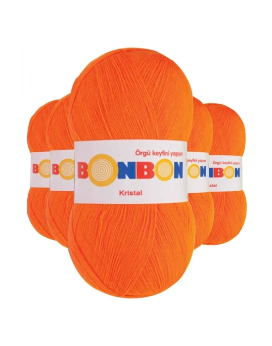 5 Adet Kristal El Örgü Lif İpi Turuncu 98215