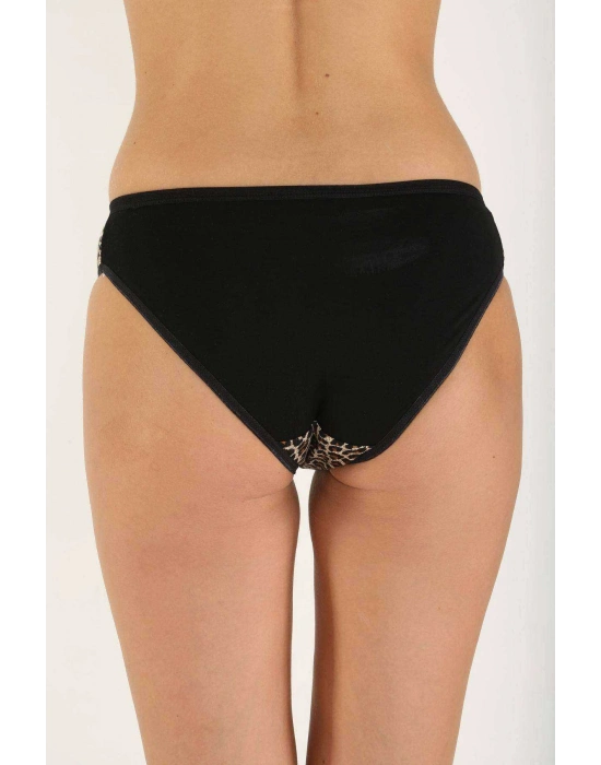 5 Adet Leopar Desenli Likralı Yumuşak Dokulu Kadın Slip Külot