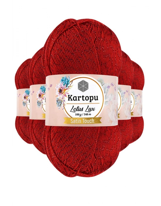 5 Adet Lotus Lux Bikini Büstiyer Bluz Simli Örgü İpi K165 Kırmızı