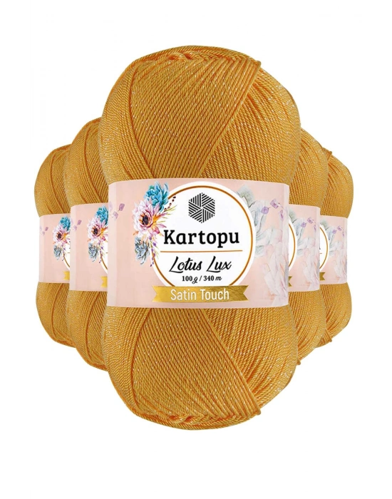 5 Adet Lotus Lux Bikini Büstiyer Bluz Simli Örgü İpi K318 Koyu Sarı