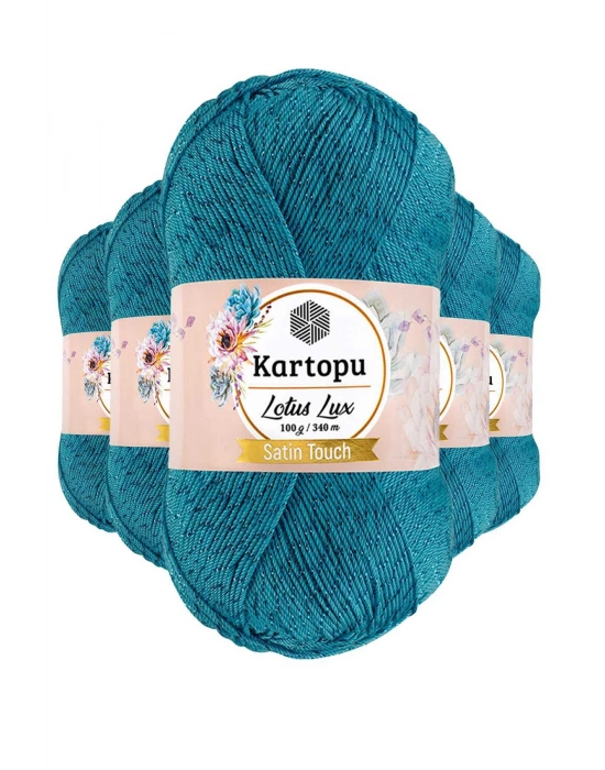 5 Adet Lotus Lux Bikini Büstiyer Bluz Simli Örgü İpi K512 Turquaz