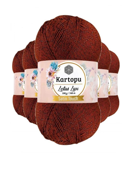 5 Adet Lotus Lux Bikini Büstiyer Bluz Simli Örgü İpi K834 Taba