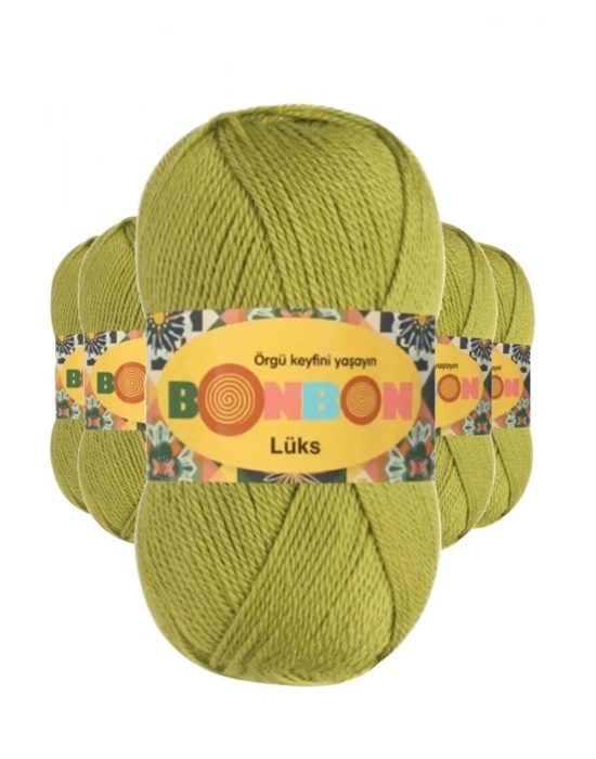 5 Adet Lüks Patik İpi Yünü Açık Yeşil 98229