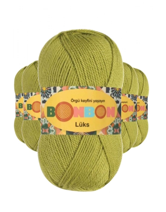 5 Adet Lüks Patik İpi Yünü Açık Yeşil 98229