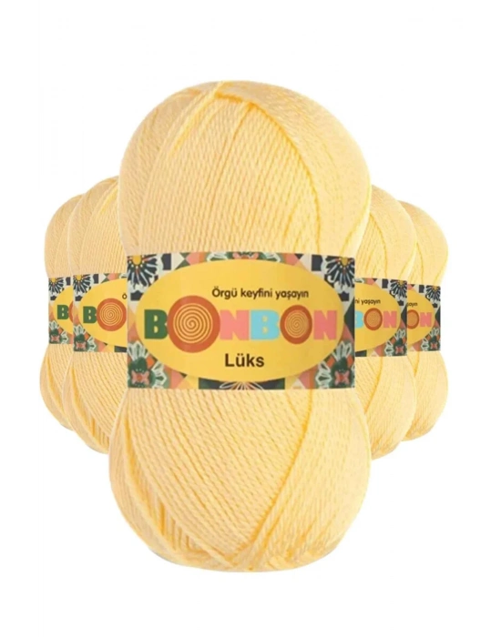 5 Adet Lüks Patik İpi Yünü Bebe Sarı 98292