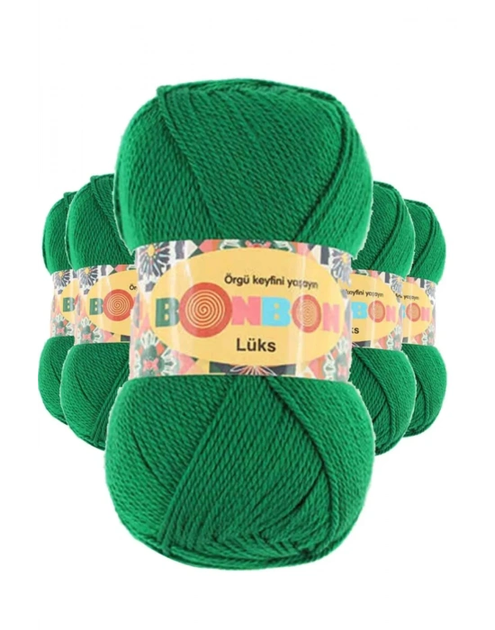 5 Adet Lüks Patik İpi Yünü Canlı Yeşil 98596