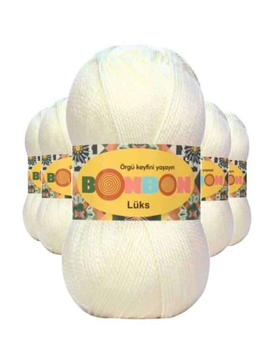 5 Adet Lüks Patik İpi Yünü Ekru 98300